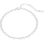 AGATO Stříbrný náramek na nohu ze srdíček AGN54/27