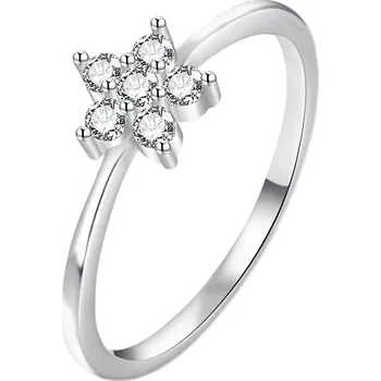 Prsten AGATO Něžný stříbrný prsten s květinou AGT-R38W Velikost: 60 (1 g)
