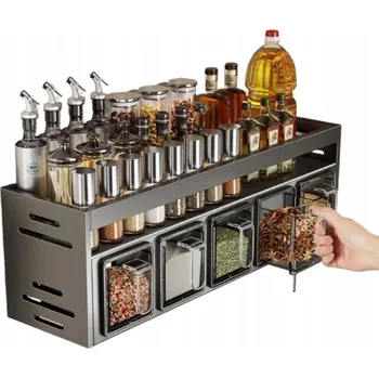 Obraz NÁDOBY NA KOŘENÍ KOŘENKA STOJAN ZÁVĚSNÝ KOVOVÝ