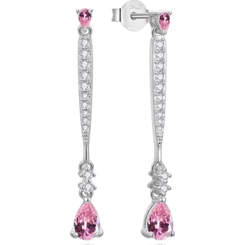 Náušnice AGATO Elegantní visací náušnice s růžovými zirkony AGUP3300P