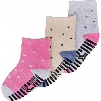 Dívčí Ponožky dětské ponožky s ABS puntíky, 3 kusy, 27-30 ks YOCLUB
