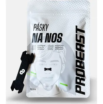 Pomůcka proti chrápání a spánkové apnoe Probeast Flow pásky na nos černé 30 ks