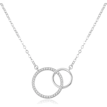Náušnice AGATO Minimalistický stříbrný náhrdelník s kruhy AGS1157/47