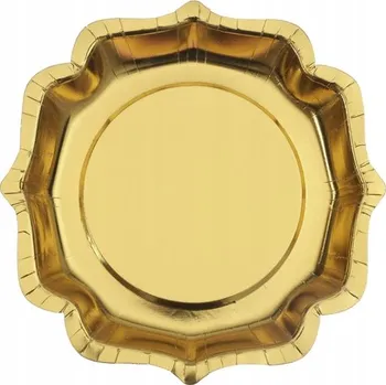 Talíř PAPÍROVÉ TALÍŘKY METALIZOVANÉ ZLATÉ 27,5 CM ZLATÉ TALÍŘE 10 KUSŮ
