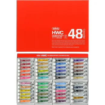 Vodová barva Akvarelové barvy Holbein 5ml, sada 48 ks