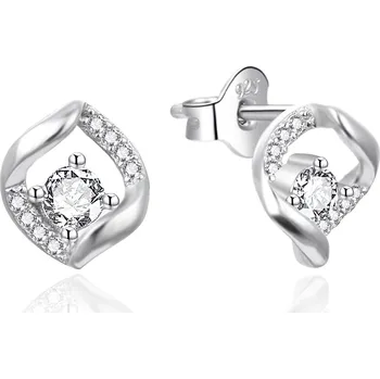 Náušnice AGATO Elegantní stříbrné pecky se zirkony AGT-E237PW