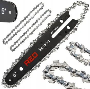 Pilová lišta VODÍCÍ LIŠTA NA ŘETĚZOVÉ PILY PRO AKUMULÁTOROVOU PILU 15 CM (6") + 2X ŘETĚZ 1,4" 0.043"