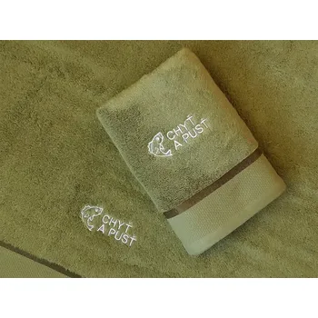Ručník Ručník pro rybáře SLEEP WELL khaki 50x100 Chyť a pusť