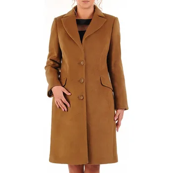 Dámský kabát Carla Moreno dámský kabát hnědý klasický bez kapuce velikost 48