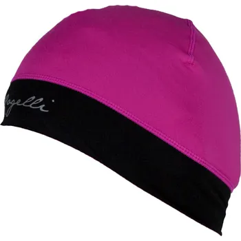 Čepice Dámská elastická čepice s otvorem pro vlasy Rogelli MAXIE, reflexní růžová-černá