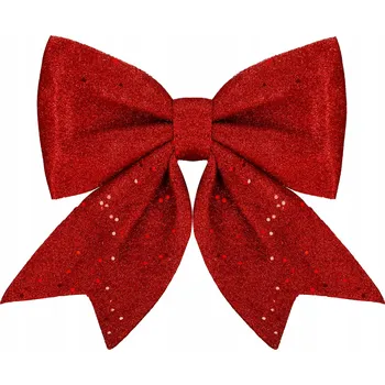 Vánoční dekorace Závěsná ozdoba na stromeček mašle s rolničkami 4x3,5 cm červeno zlatý