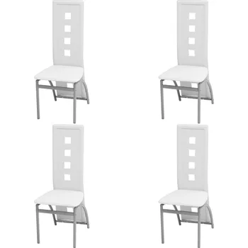 Jídelní židle Jídelní židle 4 ks bílé umělá kůže IM_243647