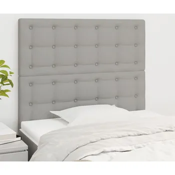 Čelo postele světle šedé 80x5x118/128 cm látkové IM_3116740