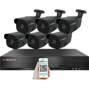 Kompletní kamerový systém 4K PoE IP 6 kamerový set XM-607D 8MPx, mikrofon, IR přísvit. CZ menu