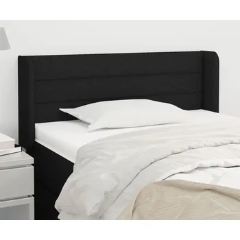 Čelo postele typu ušák černé 103 x 16 x 78/88 cm textil IM_3118900