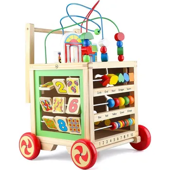 Dřevěná hračka Multifunkční dřevěná pomůcka pro chůzi