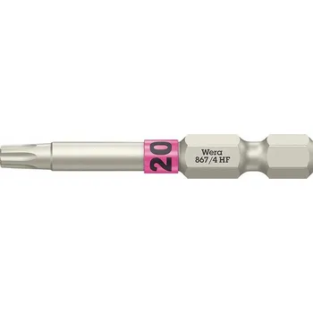 Bit Bit houževnatě-tvrdý 1/4" DIN 3126 E6,3 Torx T20x50mm s přidržením, WERA