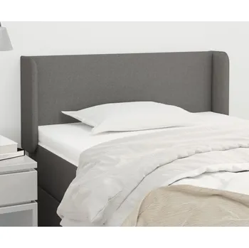 Čelo postele typu ušák tmavě šedé 103x16x78/88 cm textil IM_3118479