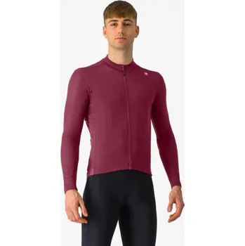 cyklistický dres CASTELLI Cyklistický dres s dlouhým rukávem zimní - ESPRESSO THERMAL - bordó 3XL