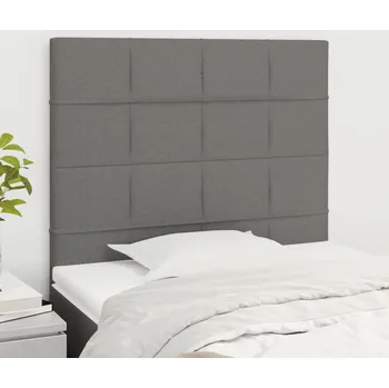 Čelo postele tmavě šedé 100x5x118/128 cm látkové IM_3116323