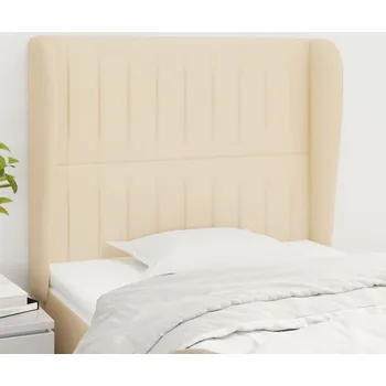 Čelo postele typu ušák krémové 103x23x118/128 cm textil IM_3118189