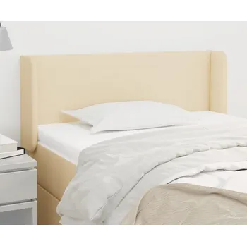Čelo postele typu ušák krémové 103 x 16 x 78/88 cm textil IM_3118483