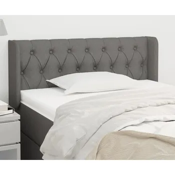 Čelo postele typu ušák tmavě šedé 103x16x78/88 cm textil IM_3119095