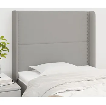 Čelo postele typu ušák světle šedé 93x16x118/128 cm textil IM_3119422