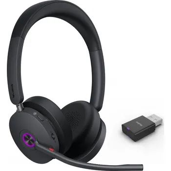 Sluchátka Yealink WH68 Hybrid Teams Sluchátka s mikrofonem Kabelový a bezdrátový Přes hlavu Hovory/hudba USB typu C Bluetooth Černá