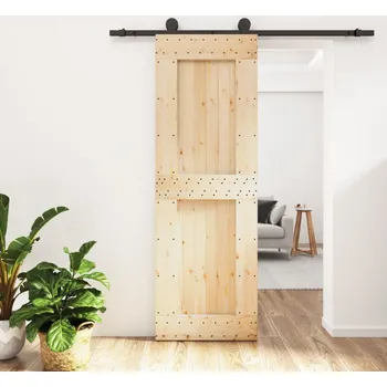 Interiérové dveře Posuvné dveře s kováním 70 x 210 cm masivní borové dřevo IM_3203050