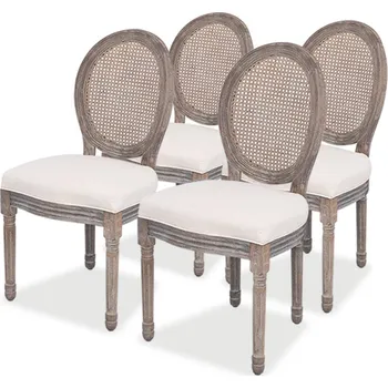 Jídelní židle Jídelní židle 4 ks krémové textil IM_244090