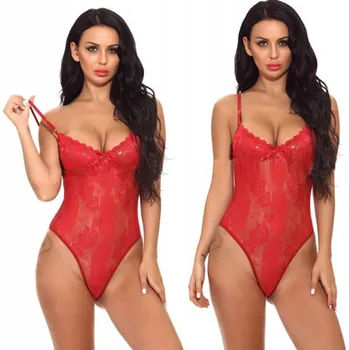 Body Sexy průhledné a smyslné krajkové dámské body - M