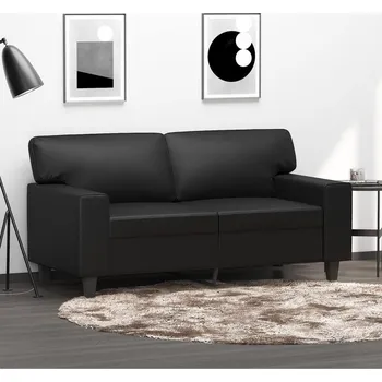 Pohovka 2místná pohovka černá 120 cm umělá kůže IM_359412