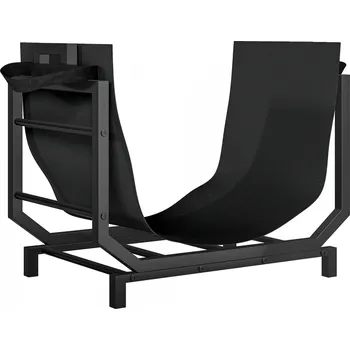 Stojan na palivové dřevo 53 x 33 x 43 cm | černý