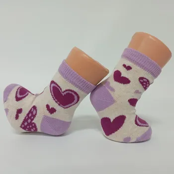 Trepon Dětské bavlněné ponožky SRDÍČKA Barva: fialová, Velikost: 13 - 15 (19 - 22)
