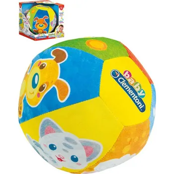 Dětský míč CLEMENTONI Míč soft baby měkký 16cm se zvířátky na baterie Zvuk pro miminko 17475