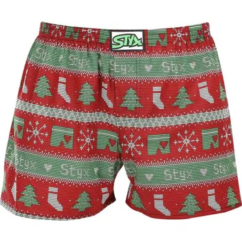 Trenýrky Styx Pánské trenky art klasická guma Vánoce pletené (A1658) L