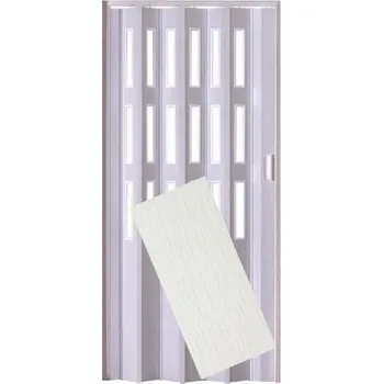 Stavebniny PETROMILA Plastové shrnovací dveře LUCIANA bříza PROVEDENÍ: TŘI ŘADY PROSKLENÍ, ŠÍŘKA: 181,5cm 2356/181/T