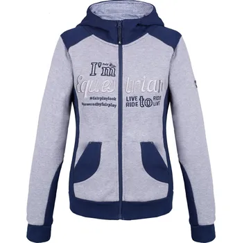 Jezdecká mikina Fair Play Mikina se zipem, SONIA Barva: szaro-granatowy, Velikost: XXL