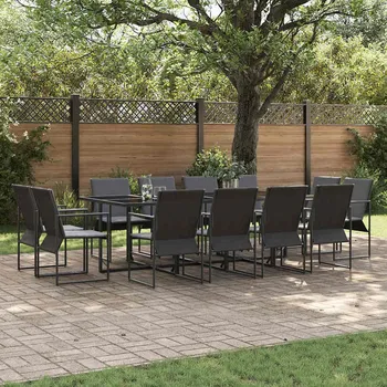 Zahradní sestava Zahradní jídelní souprava 13 pcs Černá Ocel IM_3335870