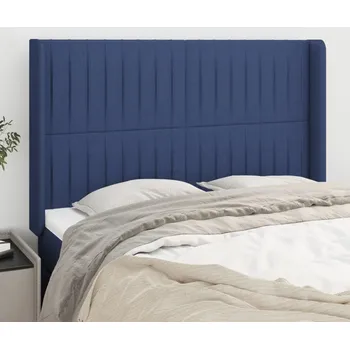 Čelo postele typu ušák modré 147x16x118/128 cm textil IM_3119822