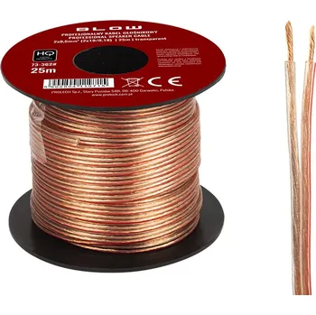 elektrický kabel BLOW Reproduktorový kabel 2x0,50 mm průhledný 25 m