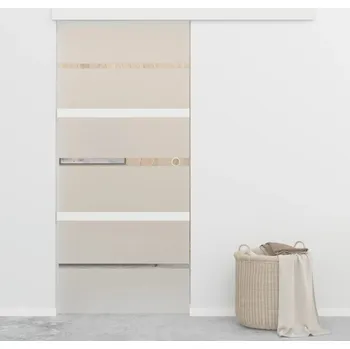 Interiérové dveře Posuvné dveře s měkkými zarážkami ESG sklo a hliník 90 x 205 cm IM_288062