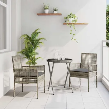 Zahradní bistro set 3 pcs Šedá polyratan IM_3334964