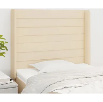 Čelo postele typu ušák krémové 83x16x118/128 cm textil IM_3119699