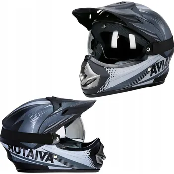 Helma na motorku Motocyklová Přilba Cross Enduro na Motorku Čtyřkolku Skútr Šedá XXS 51-52 cm