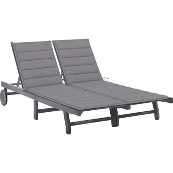 Zahradní lehátko Zahradní lehátko pro 2 osoby s poduškou šedé masivní akácie IM_3061390