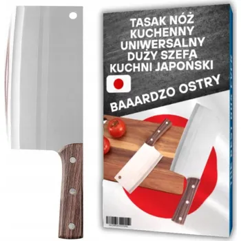 Kuchyňský nůž SEKÁČEK NŮŽ KUCHYŇSKÝ UNIVERZÁLNÍ VELKÝ ŠÉFKUCHAŘSKÝ JAPONSKÝ SEKÁČEK OSTRÝ + BOX