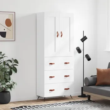 Příborník do zásuvky Skříň highboard bílá 69,5 x 34 x 180 cm kompozitní dřevo IM_3199721