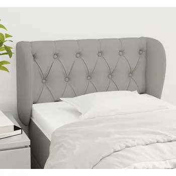 Čelo postele typu ušák světle šedé 83x23x78/88 cm textil IM_3117454